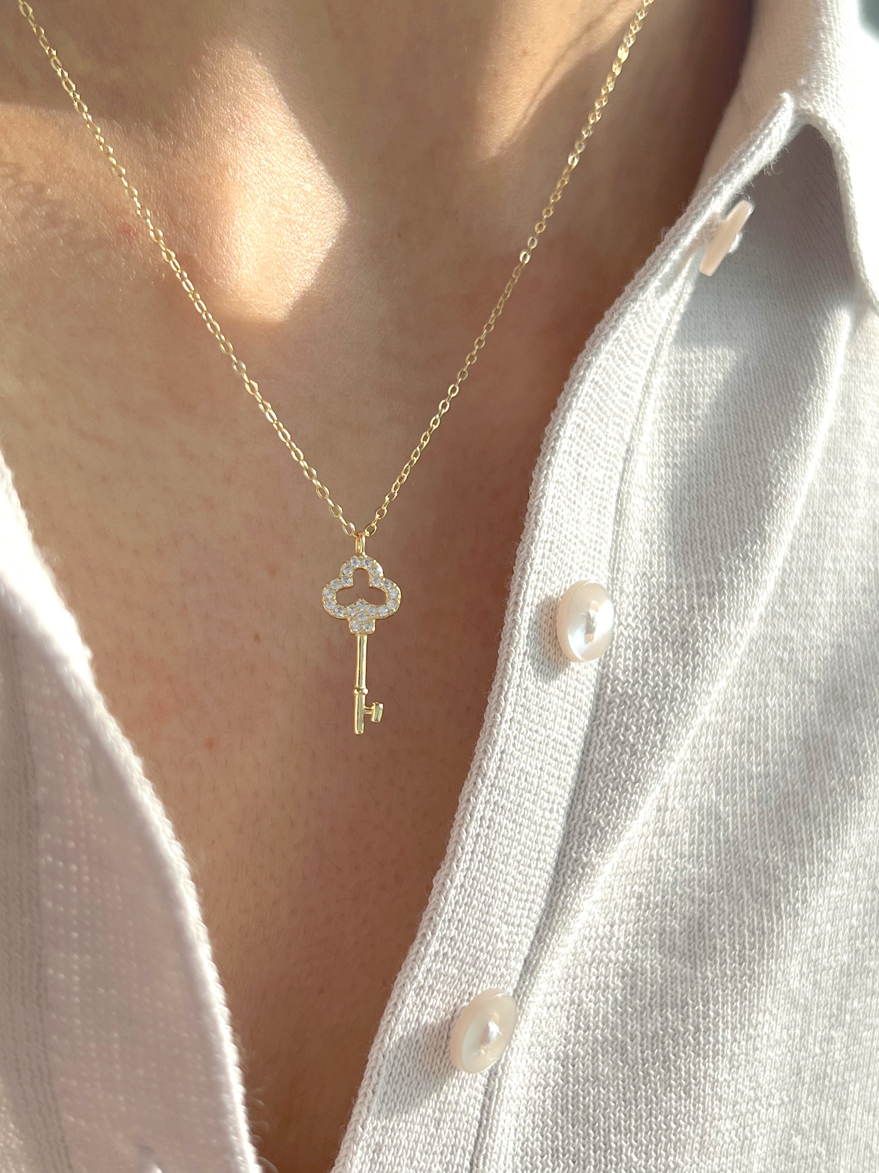 Diamant-Schlüssel-Halskette